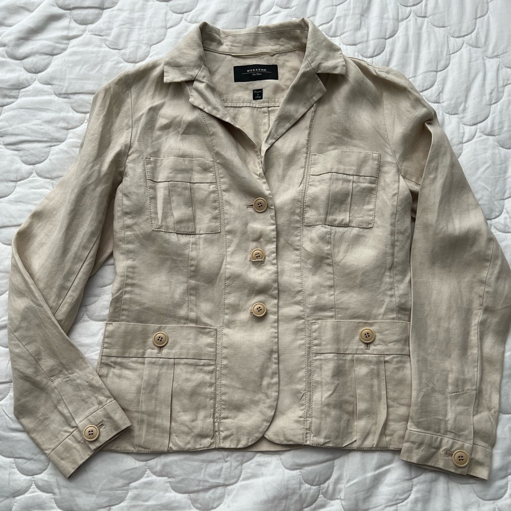 Weekend Max Mara Tan Blazer Tailored Suit Jacket